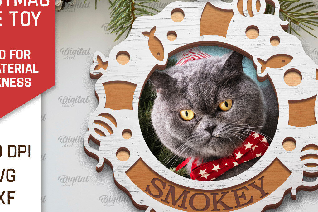 Intra απο ξύλο plywood 3mm-4mm πάχος – Χριστουγεννιάτικο στολίδι με λέιζερ κατοικίδιων ζώων Δίασταση  20x20 cm INTRAFABR-104864631