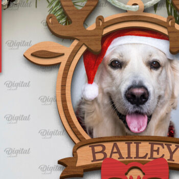 Intra απο ξύλο plywood 3mm-4mm πάχος – Χριστουγεννιάτικο στολίδι με λέιζερ κατοικίδιων ζώων Δίασταση 20x20 cm INTRAFABR-104864471 - Image 1