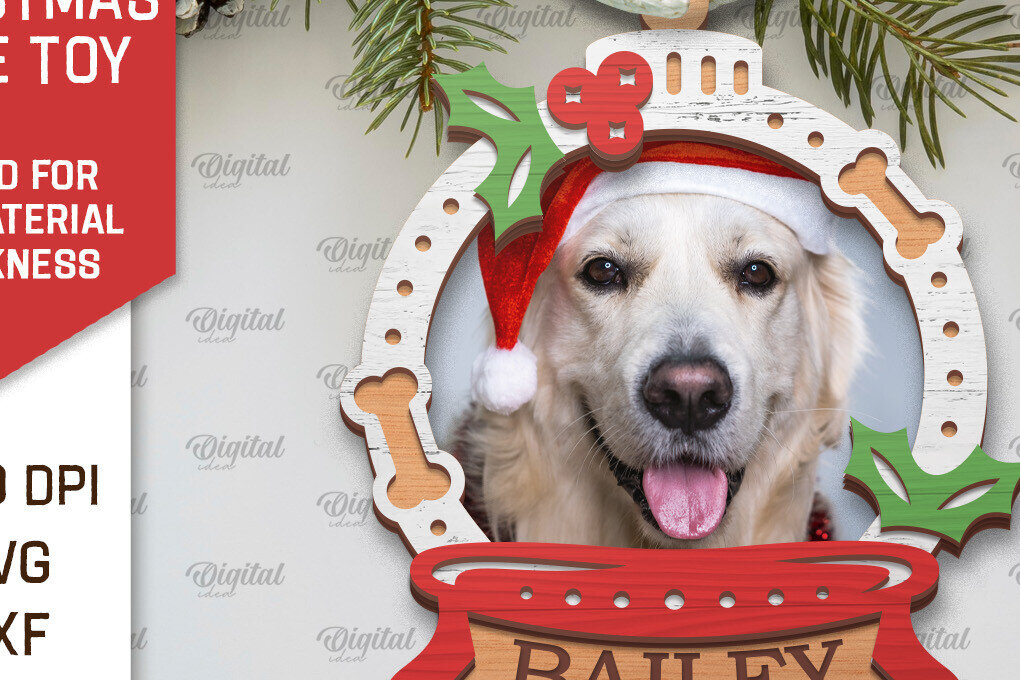 Intra απο ξύλο plywood 3mm-4mm πάχος – Χριστουγεννιάτικο στολίδι με λέιζερ κατοικίδιων ζώων Δίασταση  20x20 cm INTRAFABR-104864510