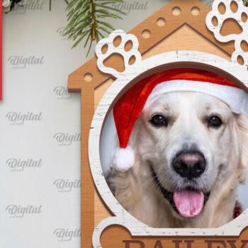 Intra απο ξύλο plywood 3mm-4mm πάχος – Χριστουγεννιάτικο στολίδι με λέιζερ κατοικίδιων ζώων Δίασταση  20x20 cm INTRAFABR-104864202 - Image 1