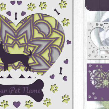 Intra απο ξύλο plywood 3mm-4mm πάχος – Pet Dog 3D Layered Papercut - Chihuahua Δίασταση 20x20 cm INTRAFABR-81325168 - Image 1