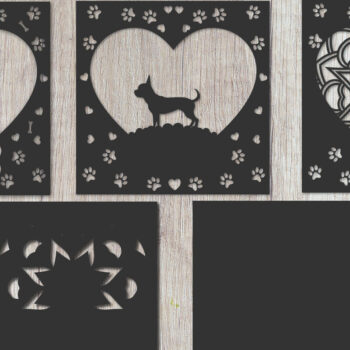 Intra απο ξύλο plywood 3mm-4mm πάχος – Pet Dog 3D Layered Papercut - Chihuahua Δίασταση 20x20 cm INTRAFABR-81325168 - Image 2