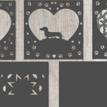 Intra απο ξύλο plywood 3mm-4mm πάχος – Pet Dog 3D Layered Papercut - Dachshund Δίασταση  20x20 cm INTRAFABR-81325107 - Image 2