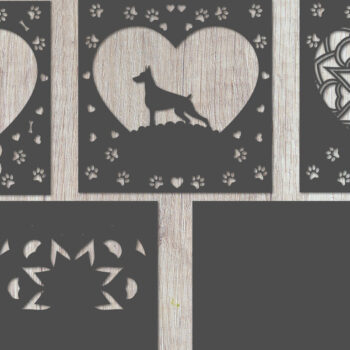 Intra απο ξύλο plywood 3mm-4mm πάχος – Pet Dog 3D Layered Papercut - Doberman Δίασταση  20x20 cm INTRAFABR-81288378 - Image 2