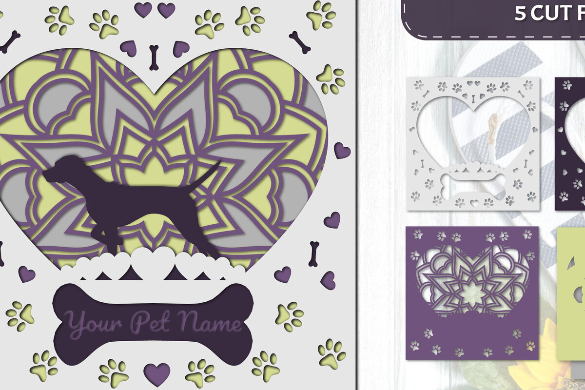 Intra απο ξύλο plywood 3mm-4mm πάχος – Pet Dog 3D Layered Papercut - Pointer Δίασταση  20x20 cm INTRAFABR-81288272