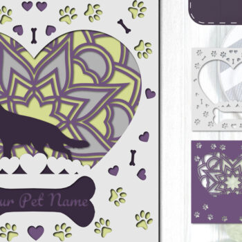 Intra απο ξύλο plywood 3mm-4mm πάχος – Pet Dog 3D Layered Papercut Δίασταση  20x20 cm INTRAFABR-81288508 - Image 1