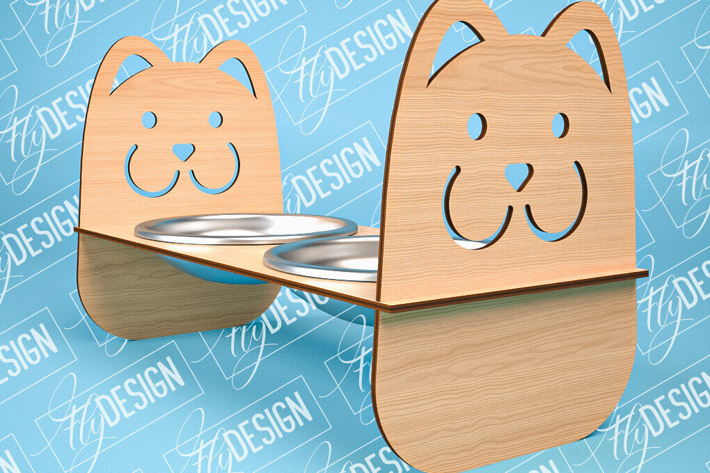 Intra απο ξύλο plywood 3mm-4mm πάχος – Κοπή λέιζερ βάσης τροφοδοσίας κατοικίδιων | Pet Design Δίασταση  40x30 cm INTRAFABR-84278481