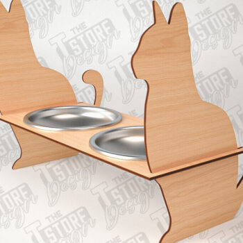 Intra απο ξύλο plywood 3mm-4mm πάχος – Κοπή λέιζερ βάσης τροφοδοσίας κατοικίδιων | Pet Design Δίασταση  40x30 cm INTRAFABR-84279179 - Image 1