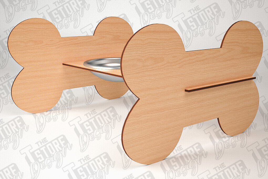 Intra απο ξύλο plywood 3mm-4mm πάχος – Κοπή λέιζερ βάσης τροφοδοσίας κατοικίδιων | Pet Design Δίασταση  40x30 cm INTRAFABR-84279231