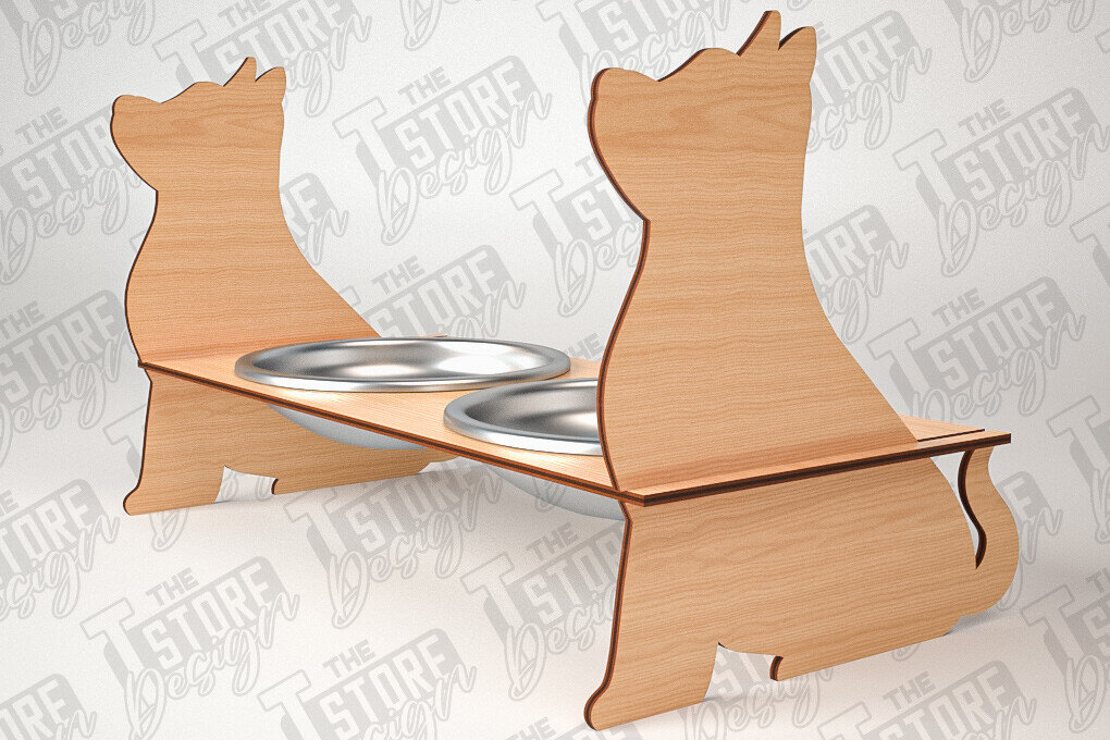 Intra απο ξύλο plywood 3mm-4mm πάχος – Κοπή λέιζερ βάσης τροφοδοσίας κατοικίδιων | Pet Design Δίασταση  40x30 cm INTRAFABR-84279263