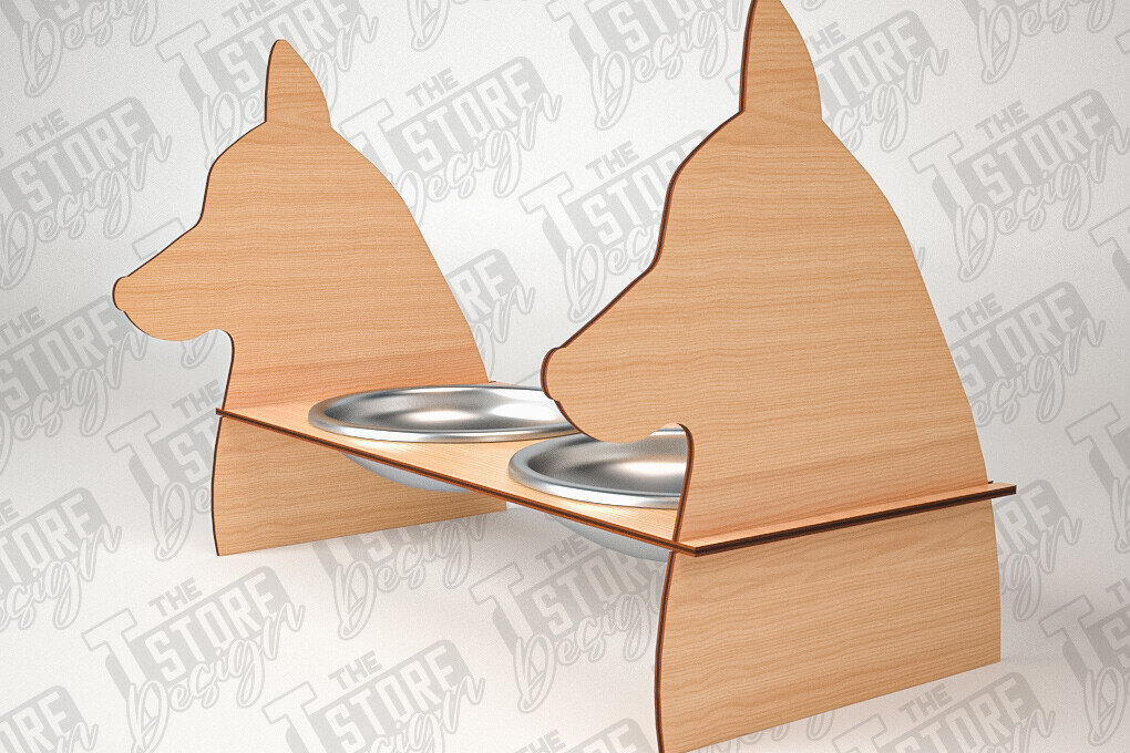 Intra απο ξύλο plywood 3mm-4mm πάχος – Κοπή λέιζερ βάσης τροφοδοσίας κατοικίδιων | Pet Design Δίασταση  40x30 cm INTRAFABR-84279306