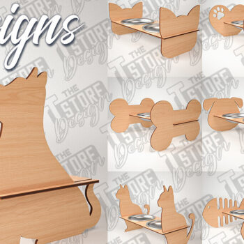 Intra απο ξύλο plywood 3mm-4mm πάχος – Κοπή λέιζερ βάσης τροφοδοσίας κατοικίδιων | Pet Design Δίασταση  40x30 cm INTRAFABR-84279397 - Image 1