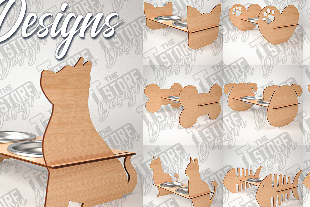 Intra απο ξύλο plywood 3mm-4mm πάχος – Κοπή λέιζερ βάσης τροφοδοσίας κατοικίδιων | Pet Design Δίασταση  40x30 cm INTRAFABR-84279397