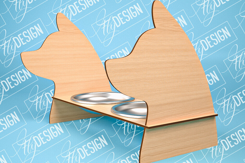 Intra απο ξύλο plywood 3mm-4mm πάχος – Κοπή λέιζερ βάσης τροφοδοσίας κατοικίδιων | Pet Design Δίασταση  40x30 cm INTRAFABR-84278187