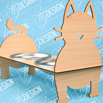 Intra απο ξύλο plywood 3mm-4mm πάχος – Κοπή λέιζερ βάσης τροφοδοσίας κατοικίδιων | Pet Design Δίασταση  40x30 cm INTRAFABR-84278306 - Image 1