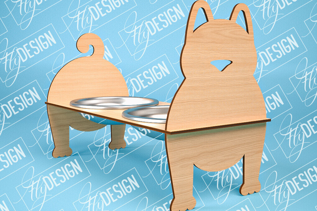 Intra απο ξύλο plywood 3mm-4mm πάχος – Κοπή λέιζερ βάσης τροφοδοσίας κατοικίδιων | Pet Design Δίασταση  40x30 cm INTRAFABR-84278334