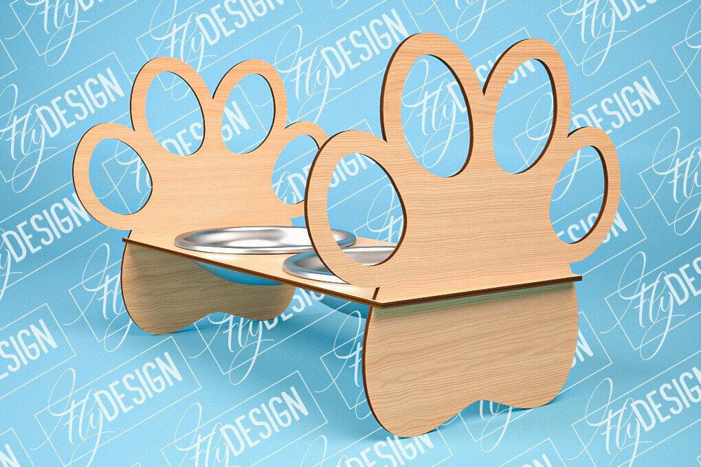 Intra απο ξύλο plywood 3mm-4mm πάχος – Κοπή λέιζερ βάσης τροφοδοσίας κατοικίδιων | Pet Design Δίασταση  40x30 cm INTRAFABR-84278363