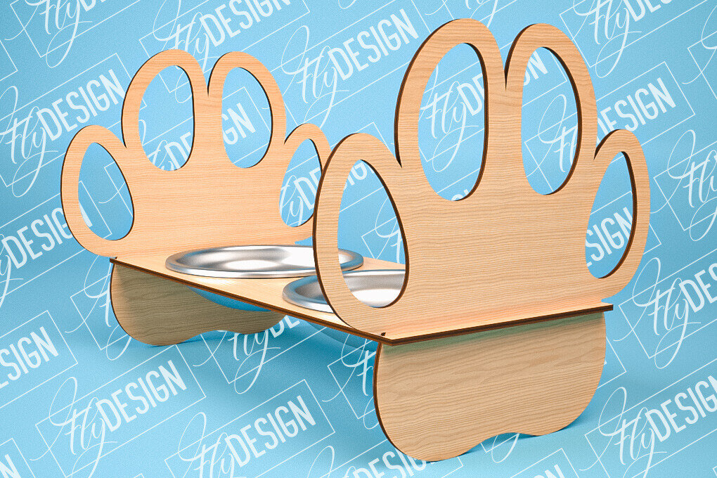 Intra απο ξύλο plywood 3mm-4mm πάχος – Κοπή λέιζερ βάσης τροφοδοσίας κατοικίδιων | Pet Design Δίασταση  40x30 cm INTRAFABR-84278425