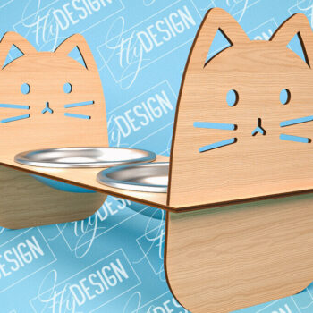 Intra απο ξύλο plywood 3mm-4mm πάχος – Κοπή λέιζερ βάσης τροφοδοσίας κατοικίδιων | Pet Design Δίασταση  40x30 cm INTRAFABR-84278454 - Image 1