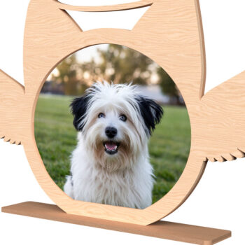 Intra απο ξύλο plywood 3mm-4mm πάχος – Κορνίζα φωτογραφιών Angel Wings Memorial Pet Δίασταση 20x20 cm INTRAFABR-110382301 - Image 1