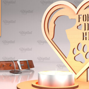 Intra απο ξύλο plywood 3mm-4mm πάχος – Μνημείο για κατοικίδια Κεριά κοπής με λέιζερ Δίασταση  20x20 cm INTRAFABR-94581827