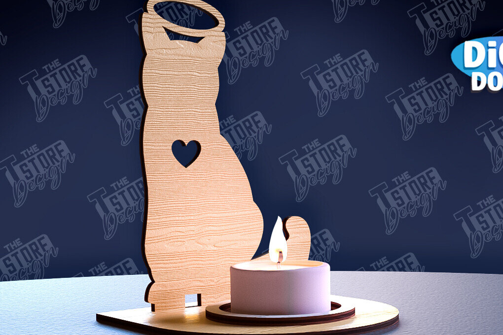 Intra απο ξύλο plywood 3mm-4mm πάχος – Μνημείο για κατοικίδια Κεριά κοπής με λέιζερ Δίασταση  20x20 cm INTRAFABR-95357472