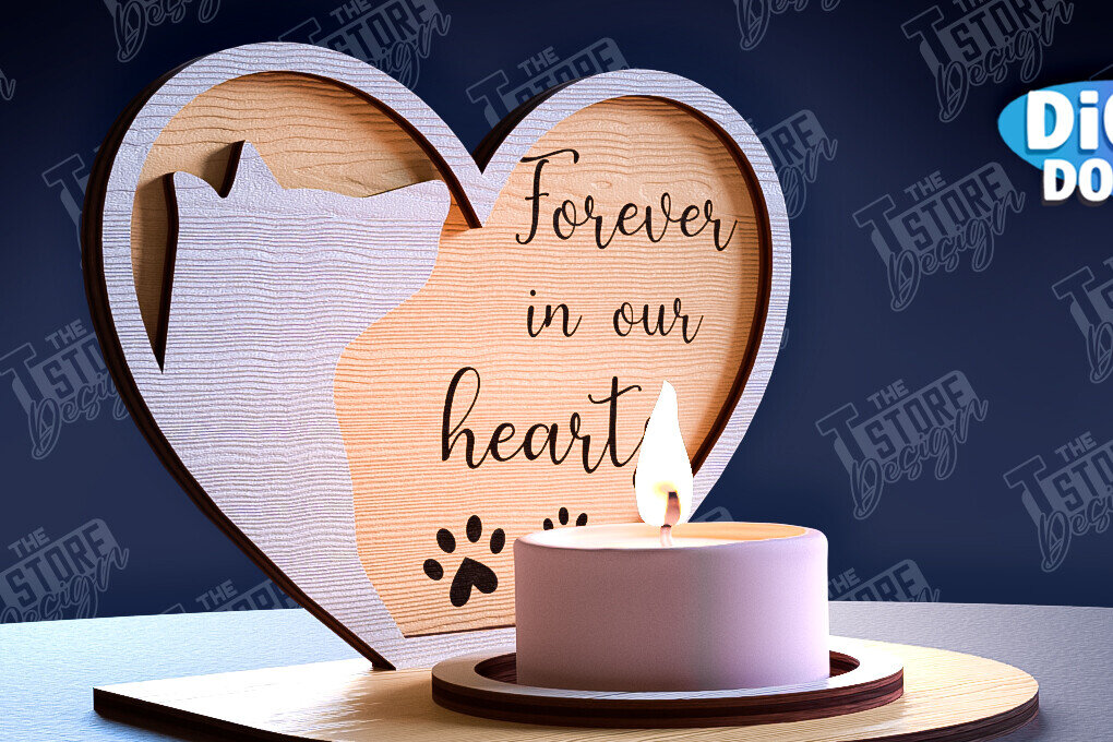 Intra απο ξύλο plywood 3mm-4mm πάχος – Μνημείο για κατοικίδια Κεριά κοπής με λέιζερ Δίασταση  20x20 cm INTRAFABR-95357498