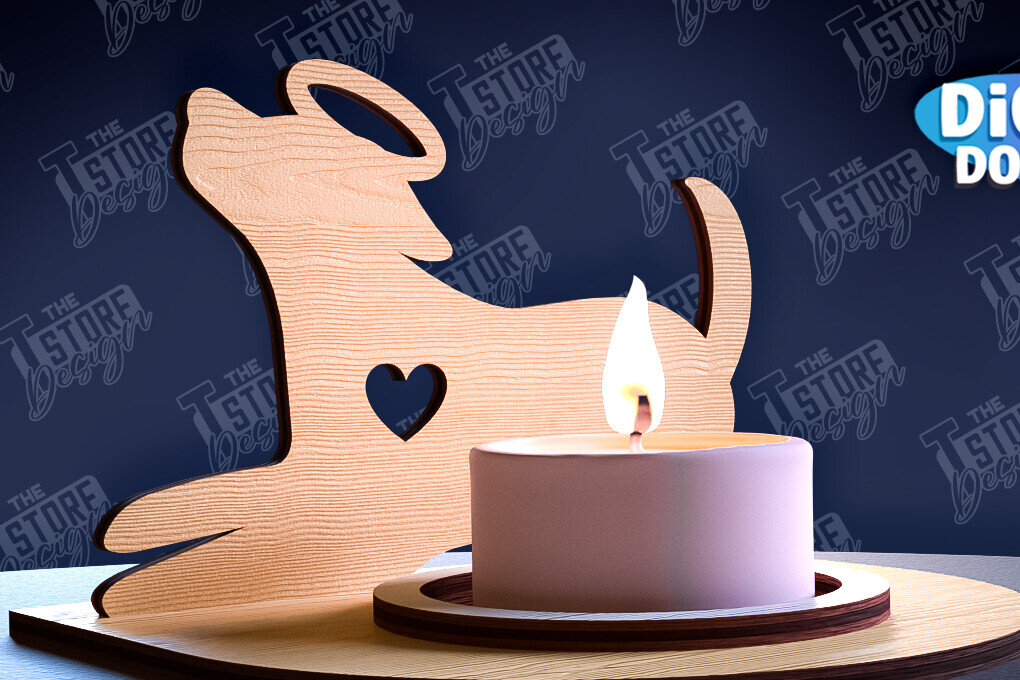 Intra απο ξύλο plywood 3mm-4mm πάχος – Μνημείο για κατοικίδια Κεριά κοπής με λέιζερ Δίασταση  20x20 cm INTRAFABR-95357511