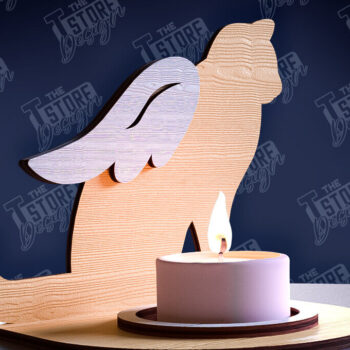 Intra απο ξύλο plywood 3mm-4mm πάχος – Μνημείο για κατοικίδια Κεριά κοπής με λέιζερ Δίασταση  20x20 cm INTRAFABR-95357524 - Image 1