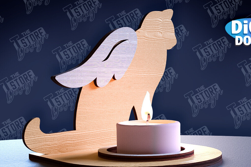 Intra απο ξύλο plywood 3mm-4mm πάχος – Μνημείο για κατοικίδια Κεριά κοπής με λέιζερ Δίασταση  20x20 cm INTRAFABR-95357524