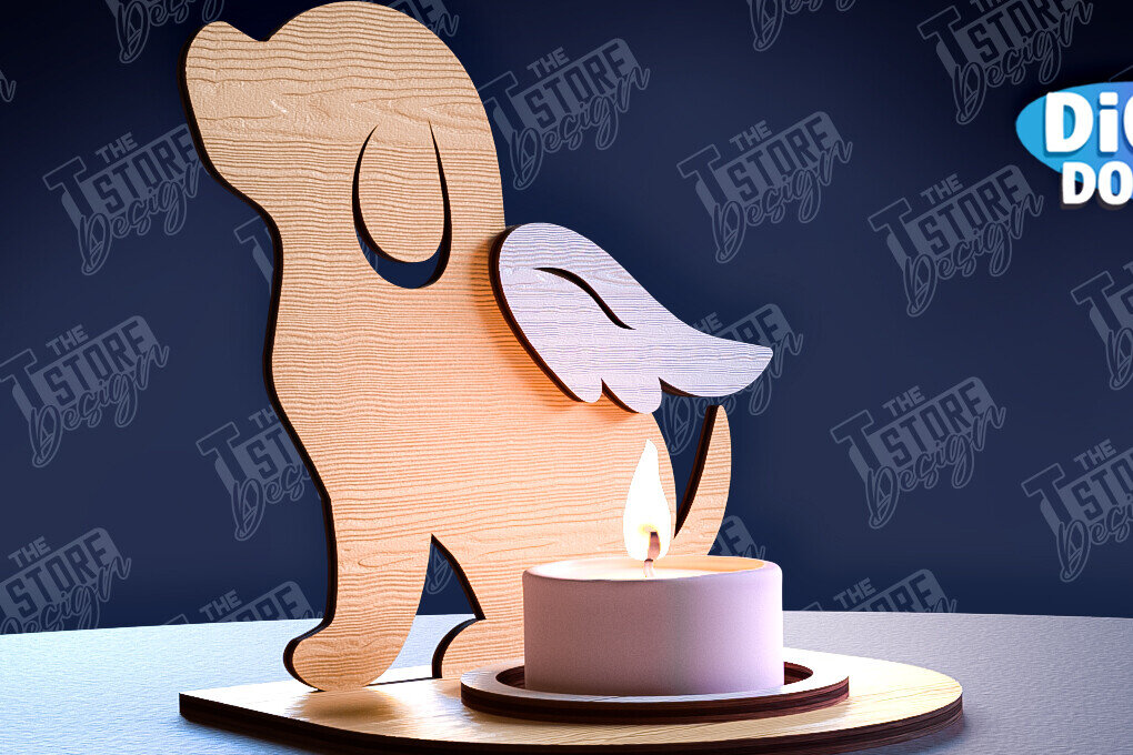 Intra απο ξύλο plywood 3mm-4mm πάχος – Μνημείο για κατοικίδια Κεριά κοπής με λέιζερ Δίασταση  20x20 cm INTRAFABR-95357537