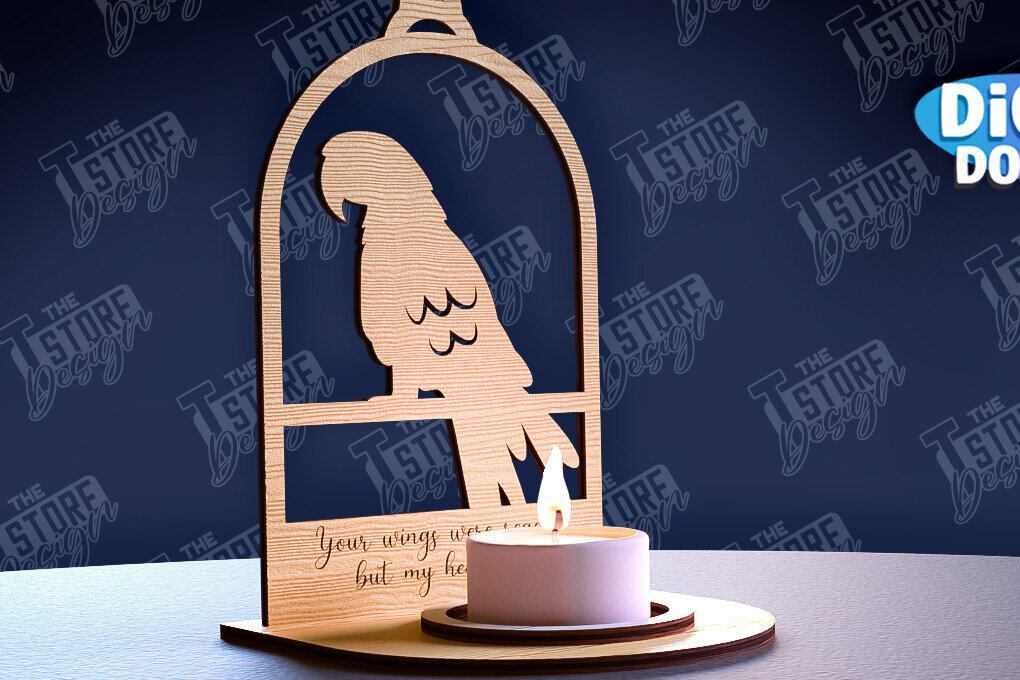 Intra απο ξύλο plywood 3mm-4mm πάχος – Μνημείο για κατοικίδια Κεριά κοπής με λέιζερ Δίασταση  20x20 cm INTRAFABR-95357541