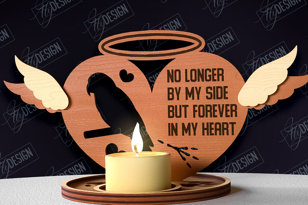 Intra απο ξύλο plywood 3mm-4mm πάχος – Μνημείο για κατοικίδια Κεριά κοπής με λέιζερ Δίασταση  20x20 cm INTRAFABR-95504824