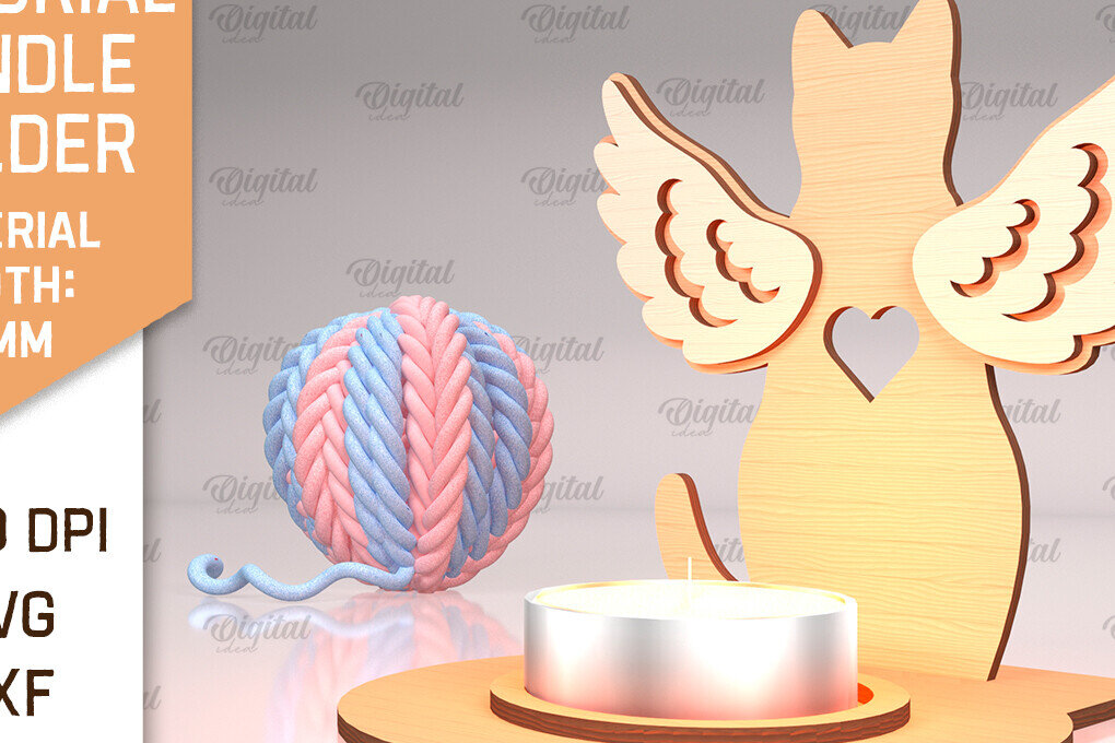 Intra απο ξύλο plywood 3mm-4mm πάχος – Μνημείο για κατοικίδια Κεριά κοπής με λέιζερ Δίασταση  20x20 cm INTRAFABR-94581666