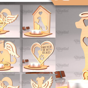 Intra απο ξύλο plywood 3mm-4mm πάχος – Pet Memorial Candle Holders Bundle Δίασταση  20x20 cm INTRAFABR-94587493 - Image 1
