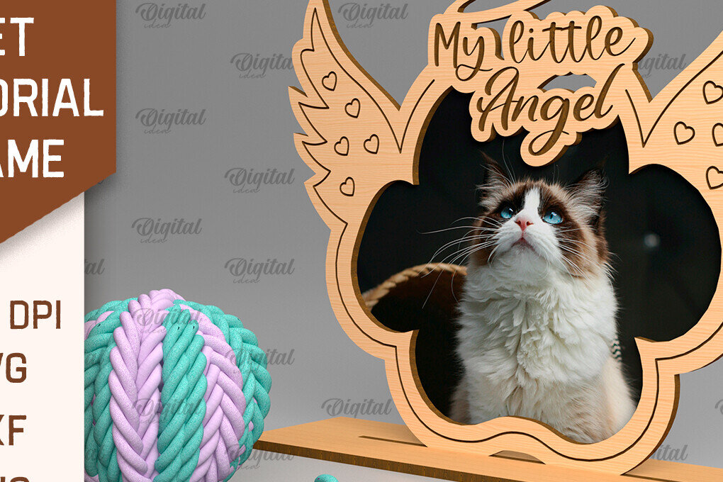 Intra απο ξύλο plywood 3mm-4mm πάχος – Πλαίσιο αναμνηστικού κατοικίδιου Cut Laser Δίασταση  20x20 cm INTRAFABR-93086582