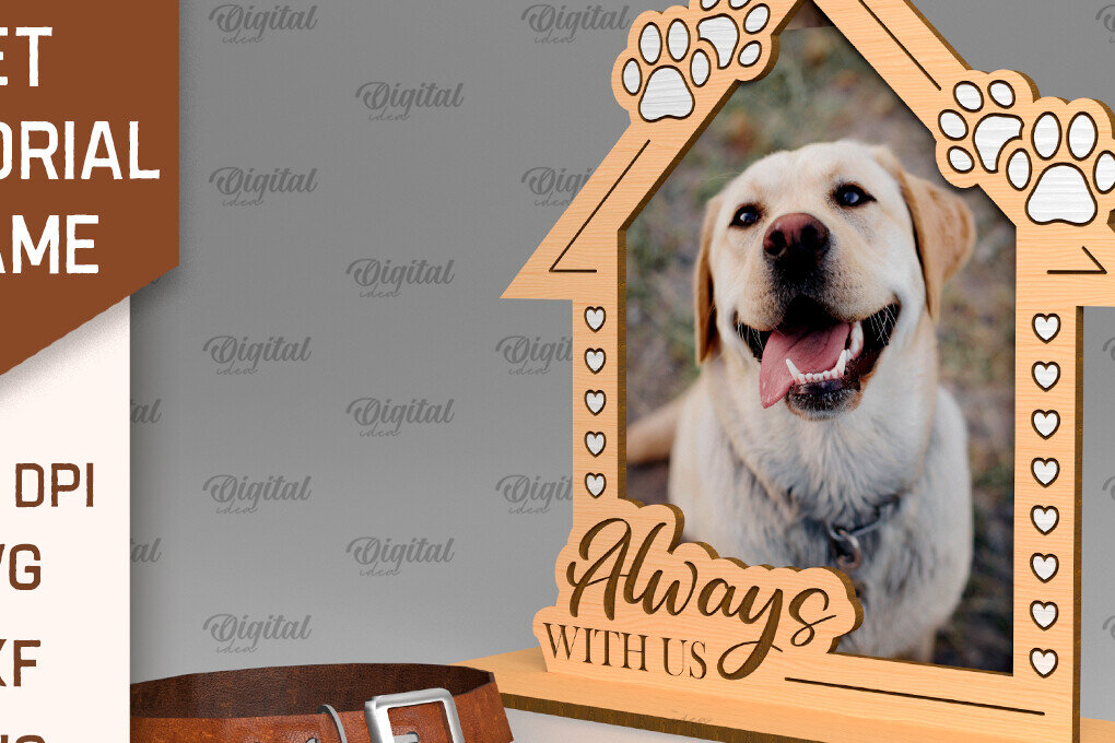 Intra απο ξύλο plywood 3mm-4mm πάχος – Πλαίσιο αναμνηστικού κατοικίδιου Cut Laser Δίασταση  20x20 cm INTRAFABR-93086641