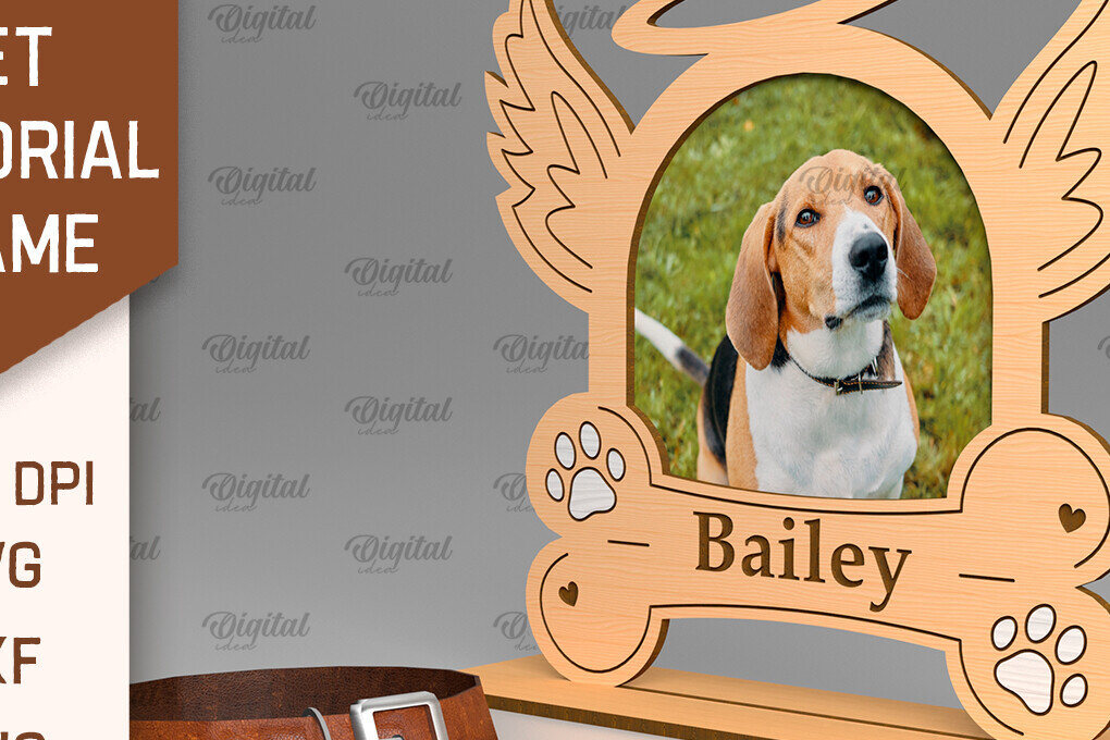 Intra απο ξύλο plywood 3mm-4mm πάχος – Πλαίσιο αναμνηστικού κατοικίδιου Cut Laser Δίασταση  20x20 cm INTRAFABR-93086675