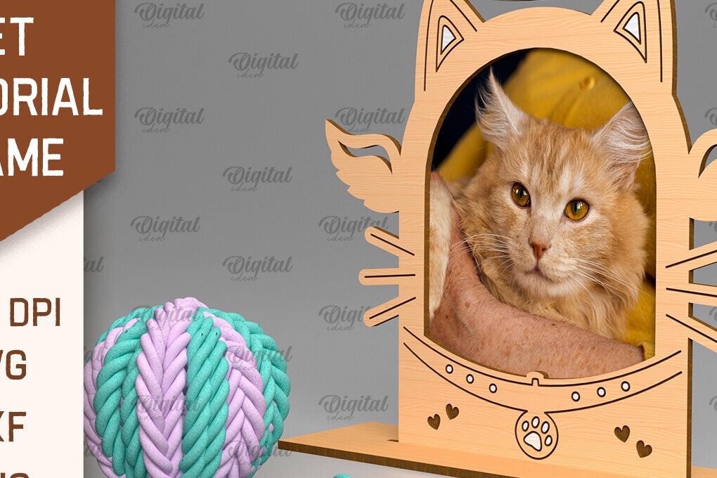 Intra απο ξύλο plywood 3mm-4mm πάχος – Πλαίσιο αναμνηστικού κατοικίδιου Cut Laser Δίασταση  20x20 cm INTRAFABR-93086718