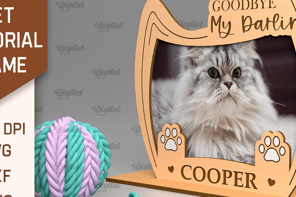 Intra απο ξύλο plywood 3mm-4mm πάχος – Πλαίσιο αναμνηστικού κατοικίδιου Cut Laser Δίασταση  20x20 cm INTRAFABR-93086851