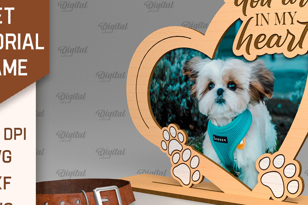 Intra απο ξύλο plywood 3mm-4mm πάχος – Πλαίσιο αναμνηστικού κατοικίδιου Cut Laser Δίασταση  20x20 cm INTRAFABR-93086343