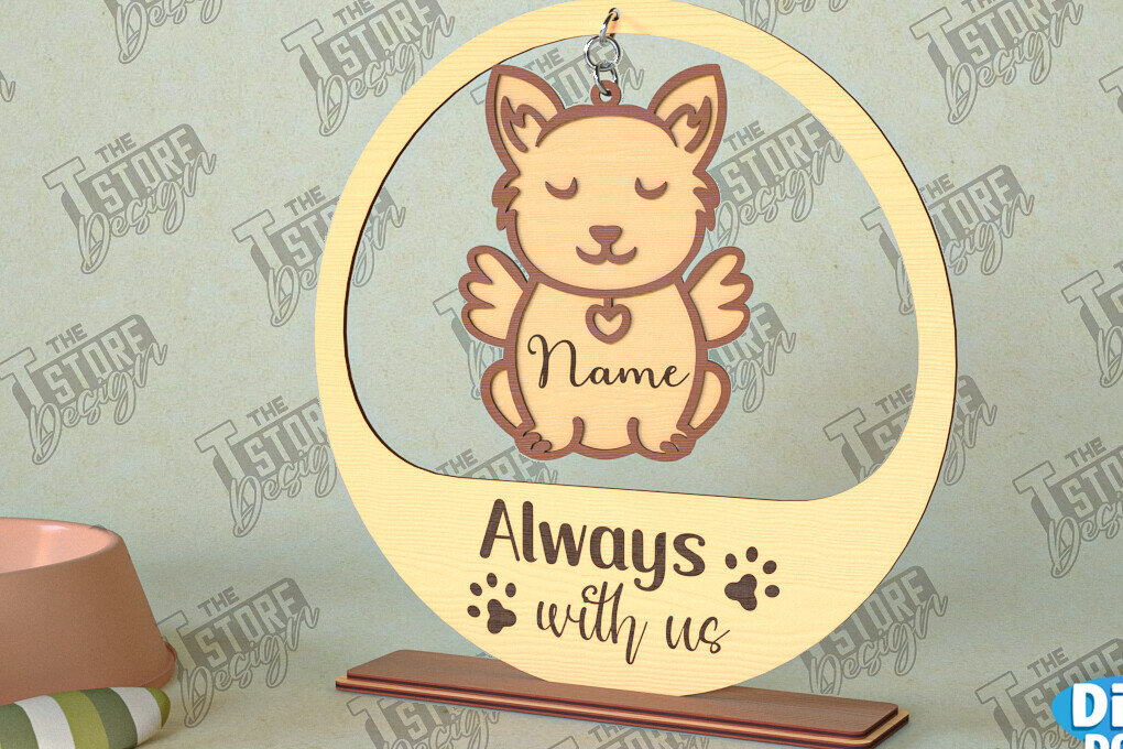 Intra απο ξύλο plywood 3mm-4mm πάχος – Μνημείο κατοικίδιων κρεμαστή καρδιά | Φτερά Αγγέλου Δίασταση  20x20 cm INTRAFABR-98698784