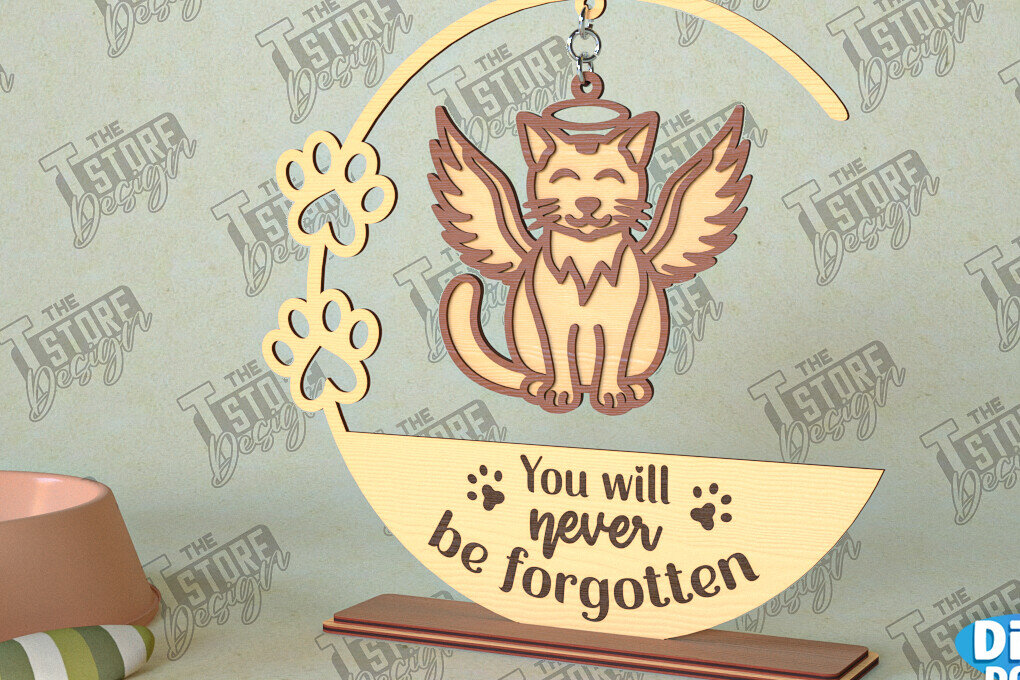 Intra απο ξύλο plywood 3mm-4mm πάχος – Μνημείο κατοικίδιων κρεμαστή καρδιά | Φτερά Αγγέλου Δίασταση  20x20 cm INTRAFABR-98698804