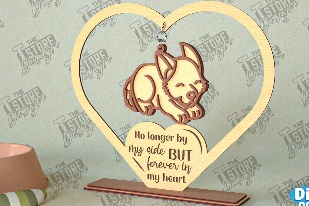 Intra απο ξύλο plywood 3mm-4mm πάχος – Μνημείο κατοικίδιων κρεμαστή καρδιά | Φτερά Αγγέλου Δίασταση  20x20 cm INTRAFABR-98698816