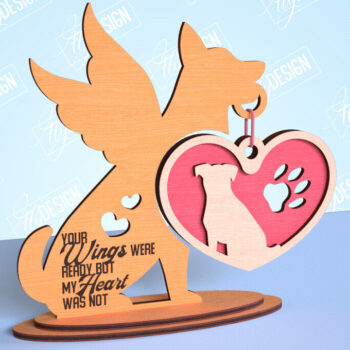 Intra απο ξύλο plywood 3mm-4mm πάχος – Μνημείο κατοικίδιων κρεμαστή δέσμη καρδιών | CNC Δίασταση  20x20 cm INTRAFABR-99262901 - Image 5