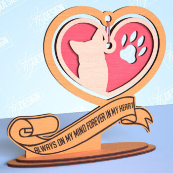 Intra απο ξύλο plywood 3mm-4mm πάχος – Μνημείο κατοικίδιων κρεμαστή δέσμη καρδιών | CNC Δίασταση  20x20 cm INTRAFABR-99262901 - Image 6