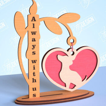 Intra απο ξύλο plywood 3mm-4mm πάχος – Μνημείο κατοικίδιων κρεμαστή δέσμη καρδιών | CNC Δίασταση  20x20 cm INTRAFABR-99262901 - Image 7