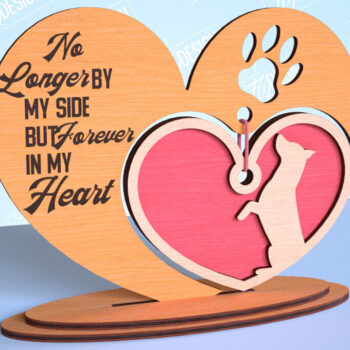 Intra απο ξύλο plywood 3mm-4mm πάχος – Μνημείο κατοικίδιων κρεμαστή δέσμη καρδιών | CNC Δίασταση  20x20 cm INTRAFABR-99262901 - Image 8