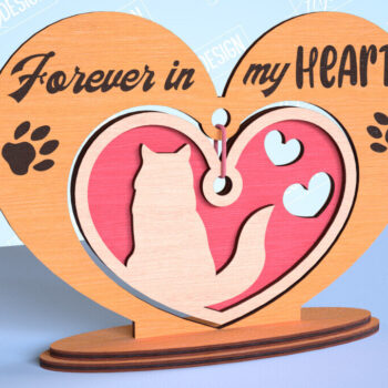 Intra απο ξύλο plywood 3mm-4mm πάχος – Μνημείο κατοικίδιων κρεμαστή δέσμη καρδιών | CNC Δίασταση  20x20 cm INTRAFABR-99262901 - Image 10