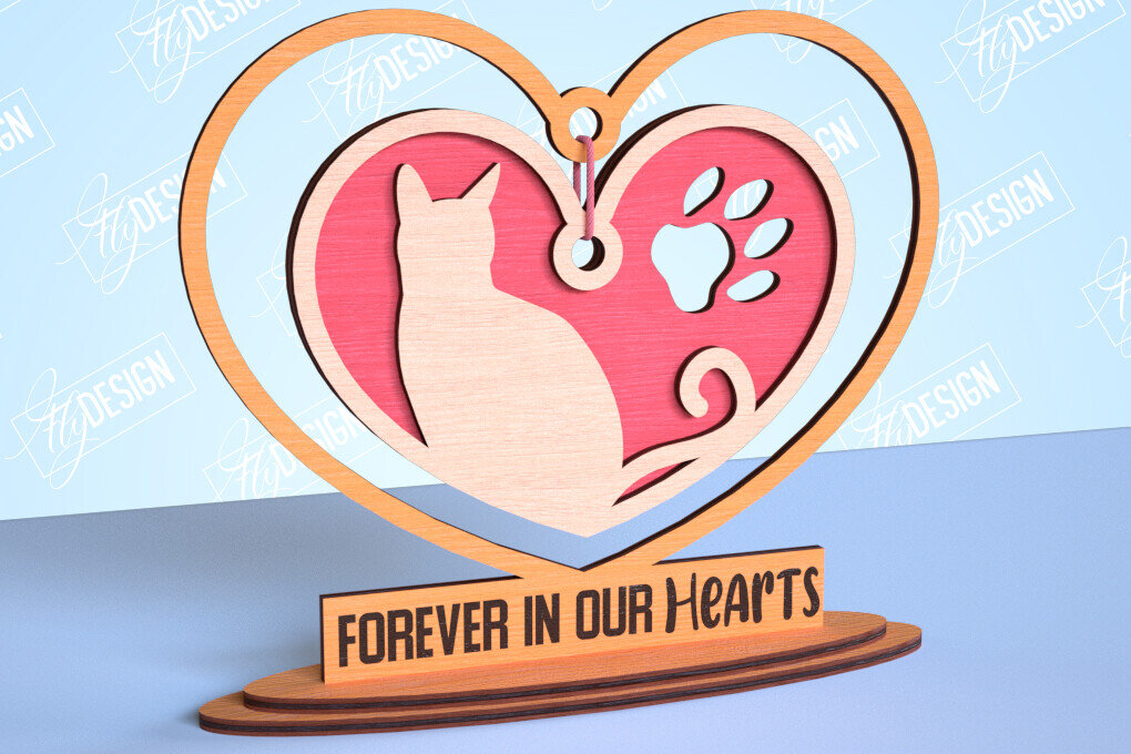 Intra απο ξύλο plywood 3mm-4mm πάχος – Μνημείο κατοικίδιων κρεμαστή καρδιά | Κατοικία Κατοικίδια Δίασταση  20x20 cm INTRAFABR-99262164